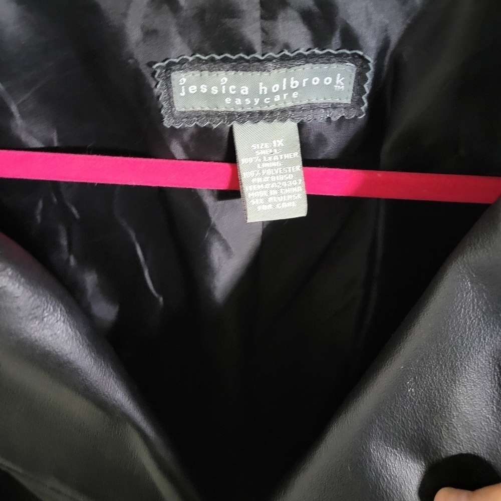 Women's Jessica Holbrook Black Leather Jacket Size 1X - Picture 4 of 5
